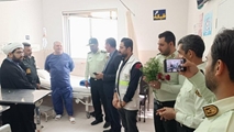 بازدید فرمانده و پرسنل نیروی انتظامی شهرستان سروستان از بیمارستان شهدای سروستان به مناسبت روز نیروی انتظامی